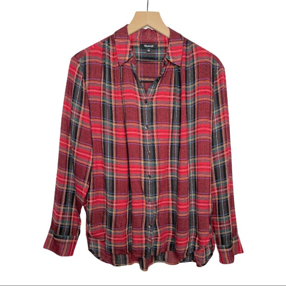Madewell Central Tartan Plaid Wool Button Down Shirt - Picture 2 of 15
